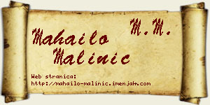 Mahailo Malinić vizit kartica